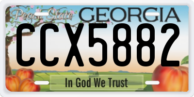 GA license plate CCX5882