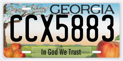 GA license plate CCX5883