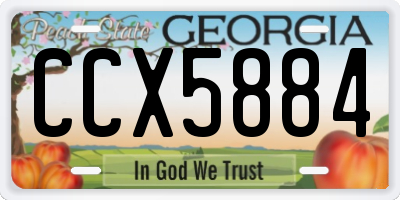 GA license plate CCX5884