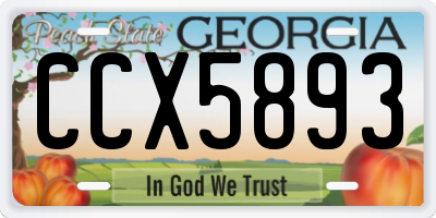 GA license plate CCX5893