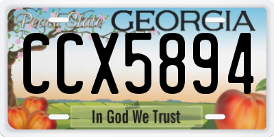 GA license plate CCX5894