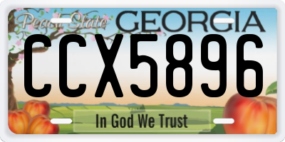 GA license plate CCX5896