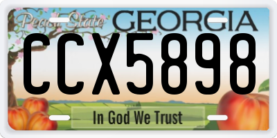 GA license plate CCX5898