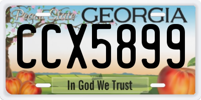 GA license plate CCX5899