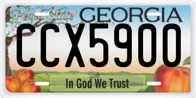 GA license plate CCX5900