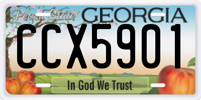 GA license plate CCX5901