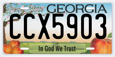 GA license plate CCX5903