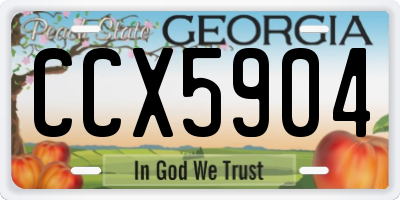 GA license plate CCX5904