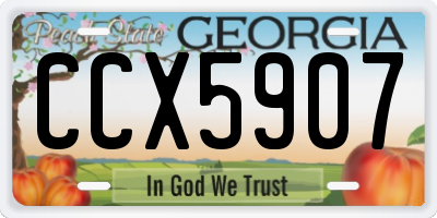 GA license plate CCX5907