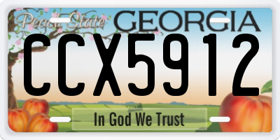 GA license plate CCX5912