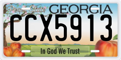 GA license plate CCX5913