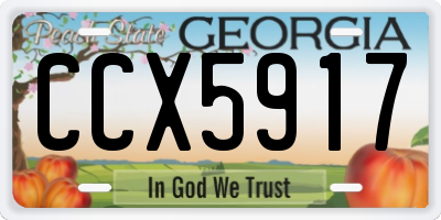 GA license plate CCX5917