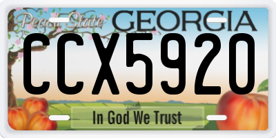 GA license plate CCX5920