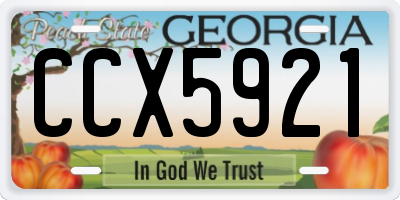 GA license plate CCX5921