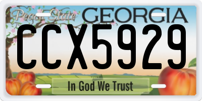 GA license plate CCX5929