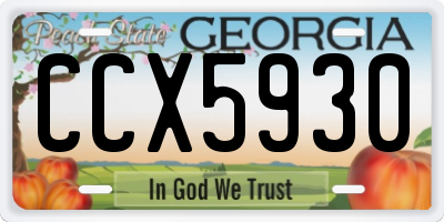 GA license plate CCX5930