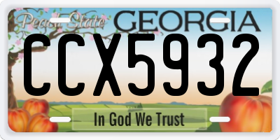GA license plate CCX5932