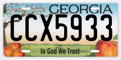 GA license plate CCX5933