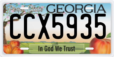 GA license plate CCX5935