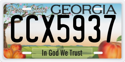 GA license plate CCX5937