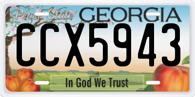 GA license plate CCX5943