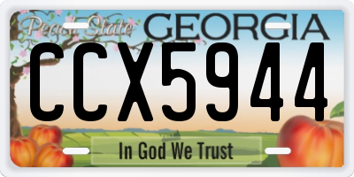 GA license plate CCX5944