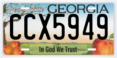 GA license plate CCX5949
