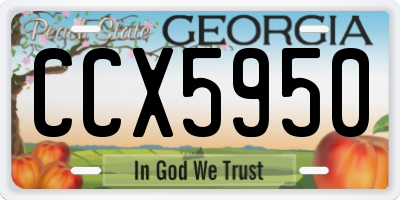 GA license plate CCX5950