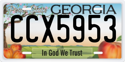 GA license plate CCX5953