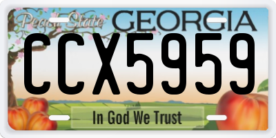 GA license plate CCX5959