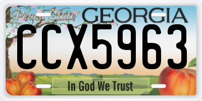 GA license plate CCX5963