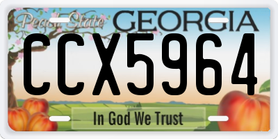 GA license plate CCX5964