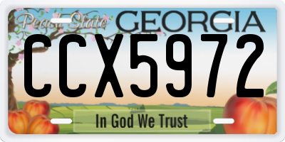 GA license plate CCX5972