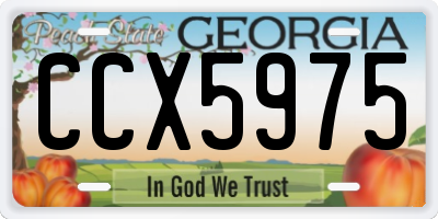 GA license plate CCX5975