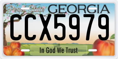 GA license plate CCX5979