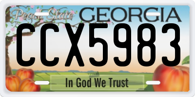 GA license plate CCX5983