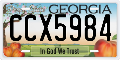 GA license plate CCX5984