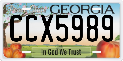 GA license plate CCX5989