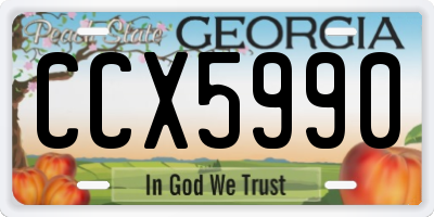 GA license plate CCX5990