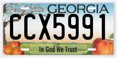 GA license plate CCX5991