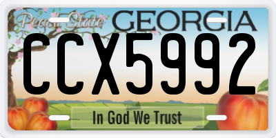 GA license plate CCX5992