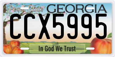 GA license plate CCX5995