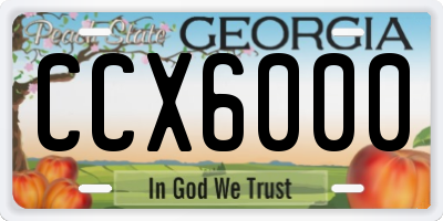 GA license plate CCX6000