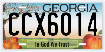 GA license plate CCX6014