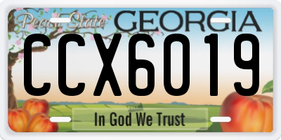 GA license plate CCX6019