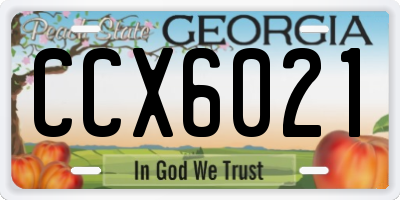 GA license plate CCX6021