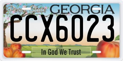 GA license plate CCX6023