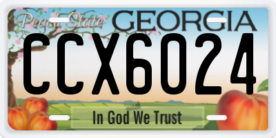 GA license plate CCX6024