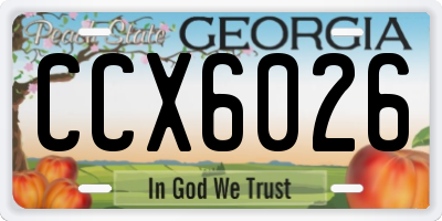 GA license plate CCX6026