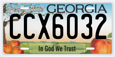 GA license plate CCX6032